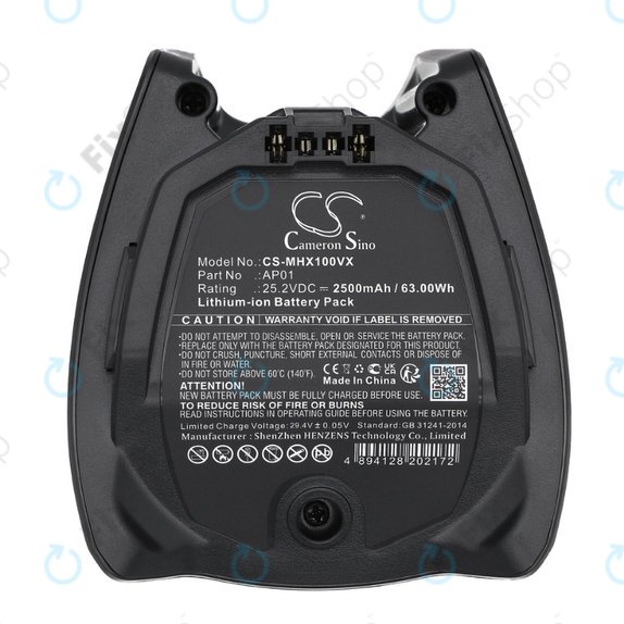 Batteria per Miele HX-seriess, AP01, Li-Ion, 2500mAh, 25.2V, HQ