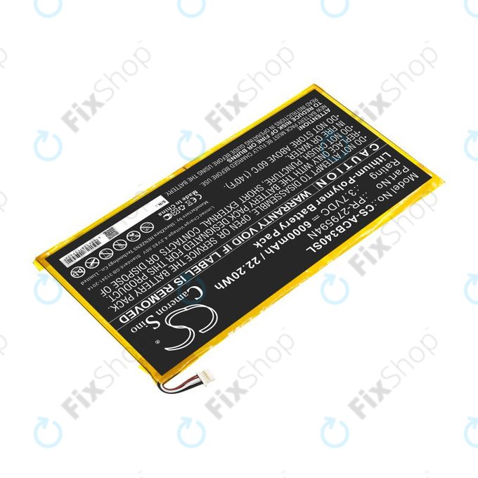 Batteria per Acer Iconia One 10 B3-A40, PR-279594N, Li-Pol, 3.7V, 6000mAh, HQ