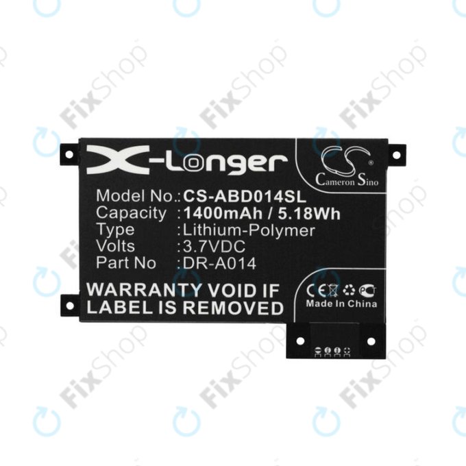 Batteria per Amazon Kindle Touch, Touch 4th, DR-A014, 170-1056-00, 1400mAh, HQ