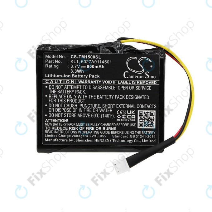 Batteria per TomTom Via 1405, 6027A0114501, Li-Ion, 900mAh, 3.7V, HQ