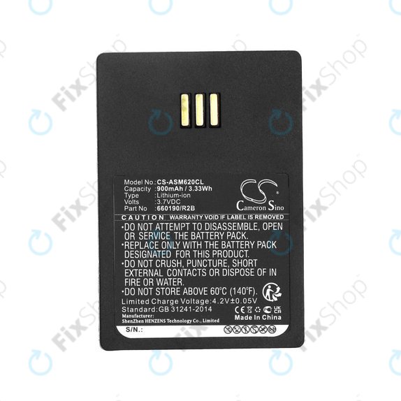 Batteria per Siemens Openstage WL3, Ascom, Aastra, Innovaphone, 660190/R2B, Li-Ion, 900mAh, 3.7V, HQ