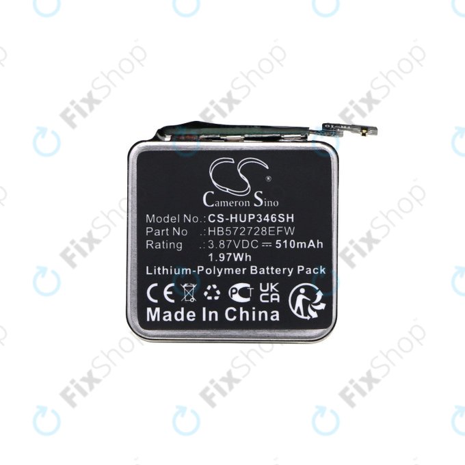 Batteria per Huawei Watch GT3 Pro 46mm, HB572728EFW, Li-Pol, 510mAh, 3.87V, HQ