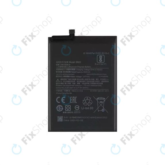 Batteria per Xiaomi Redmi Note 9 Pro, BN53, 5020mAh