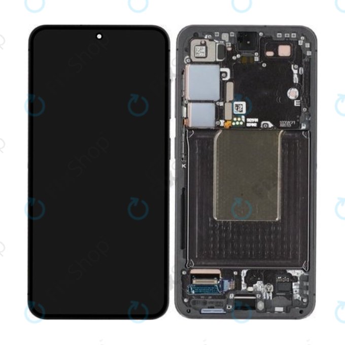 Schermo per Samsung S24 S921B, Onyx Black, Vetro touch con cornice, GH82-33287A, Genuine Service Pack