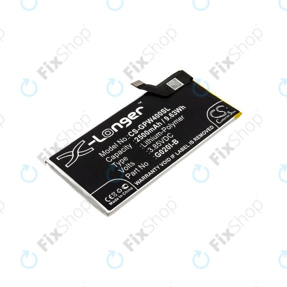 Batteria per Google Pixel 4, 2500mAh, Li-Pol, 3.85 V, G020I-B, HQ