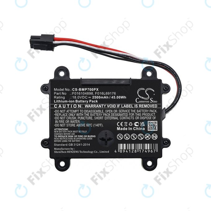 Batteria per Bosch Indego 350, 400, M 700, Indego S+ 350, F016104898, Li-Ion, 2500mAh, 18V, HQ
