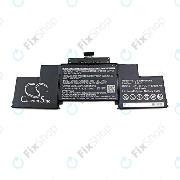 Batteria A1618 per MacBook Pro 15" A1398 (Mid 2015), 8700mAh, HQ