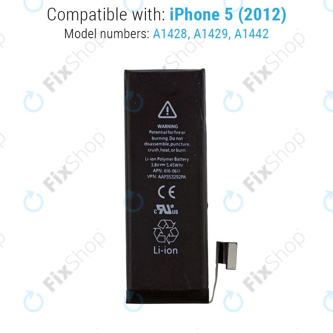 Batteria per iPhone 5, 1440mAh