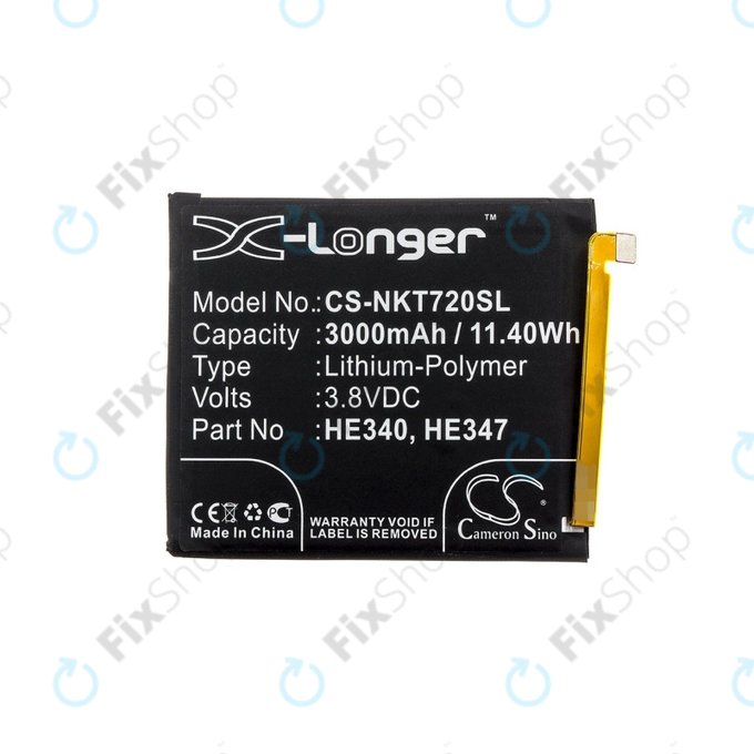 Batteria per Nokia 7.1, 3000mAh, Li-Pol, 3.8 V, HE340, HQ