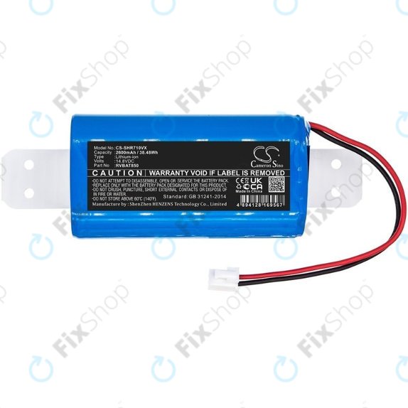 Batteria per Shark Clean RV2600WA, RV2600WD, RV2600WS, RVBAT850, Li-Ion, 2600mAh, 14.8V, HQ