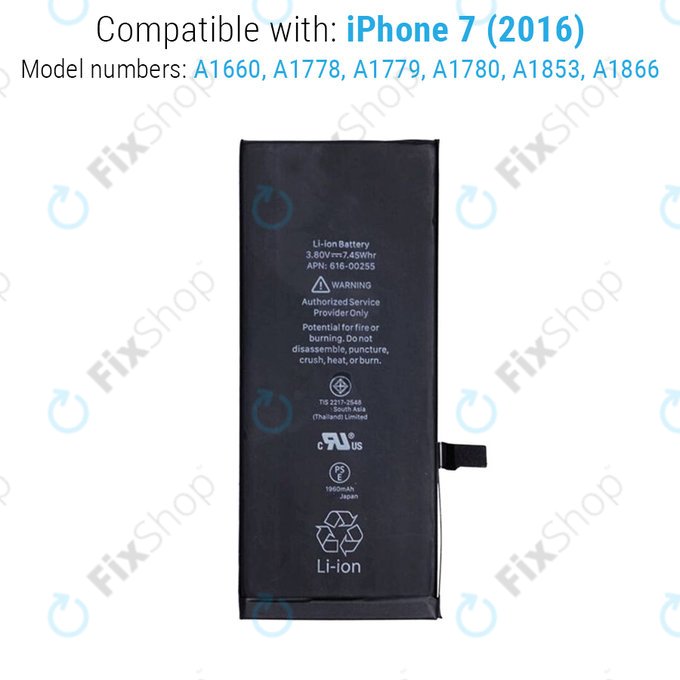 Batteria per iPhone 7, 1960mAh