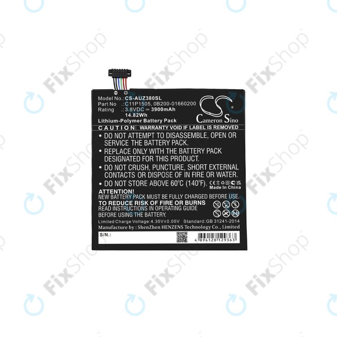 Batteria per Asus ZenPad 8.0 Z380C (P022), C11P1505, 0B200-01660200, 3900mAh, HQ