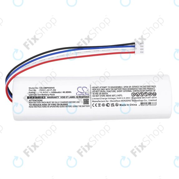 Batteria per Xiaomi Mi Robot Vacuum Mop 2, Mijia Sweeping Vacuum Cleaner 2C P2051-4S1P-ZM, Li-Ion, 3200mAh, 14.4V, HQ