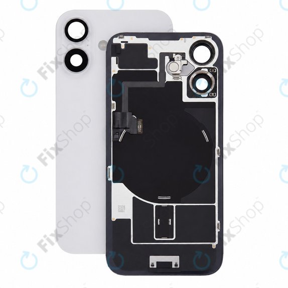Vetro scocca posteriore per iPhone 16, White, Pulled A