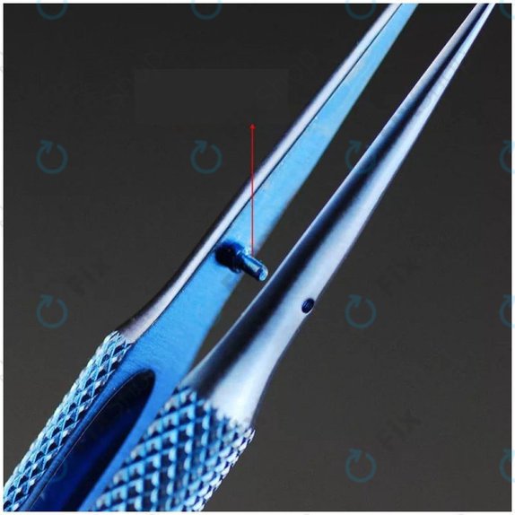 Pinzetta in lega di titanio con testa curva 0,1 mm per ponticelli di precisione, 2UUL BlueT