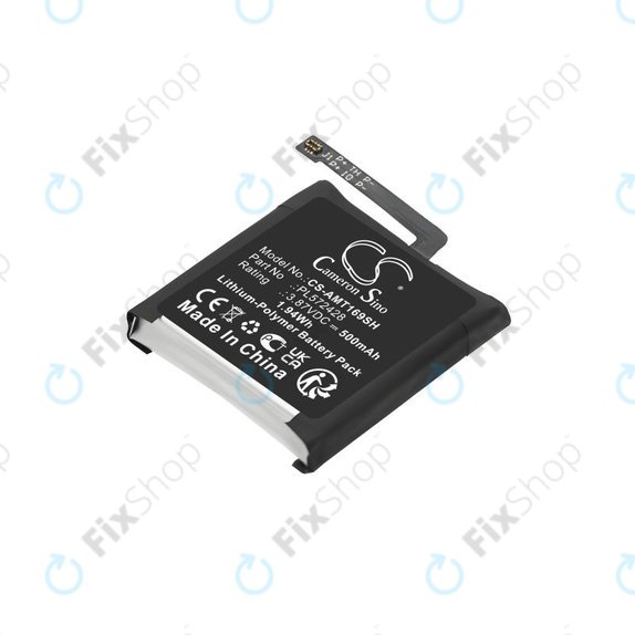 Batteria per Amazfit T-Rex 2, A2169 A2170 PL572428, Li-Pol, 500mAh, 3.87V, HQ