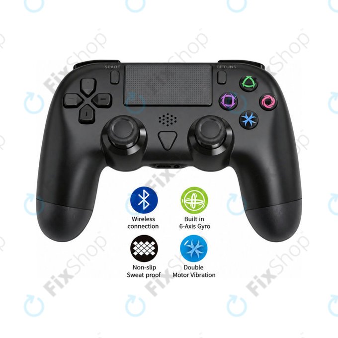 Controller wireless DualShock 4 V2 per Sony PlayStation 4, 4 Slim, 4 Pro, Black