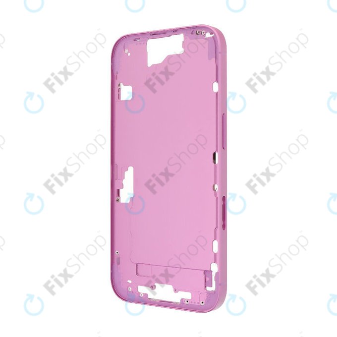 Telaio centrale con pulsanti di accensione e volume per iPhone 16, Rosa