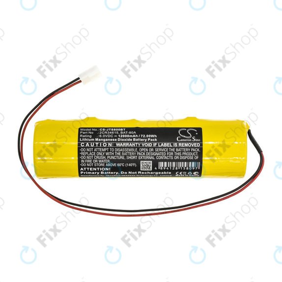 Batteria per Jablotron JA80A, Li-MnO2, 2CR34615, 12000mAh, 6V, HQ