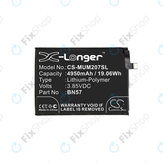 Batteria per Xiaomi Poco X3 NFC M2107J20CG, 4950mAh, Li-Pol, 3.85 V, BN57, HQ