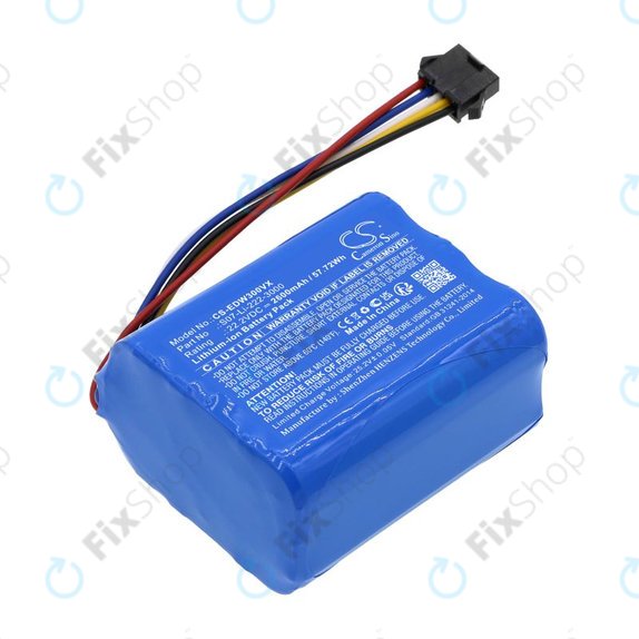 Batteria per Ecovacs Winbot X, WA30 WA50 S07-Li-222-3000, Li-Ion, 2600mAh, 22.2V, HQ