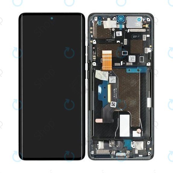 Schermo per Motorola Edge 50 Ultra, Vetro touch con cornice, Forest Grey, 5D68C24483, Genuine Service Pack