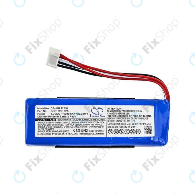 Batteria per JBL Charge 3 (2016), Li-Pol, 6000mAh, HQ