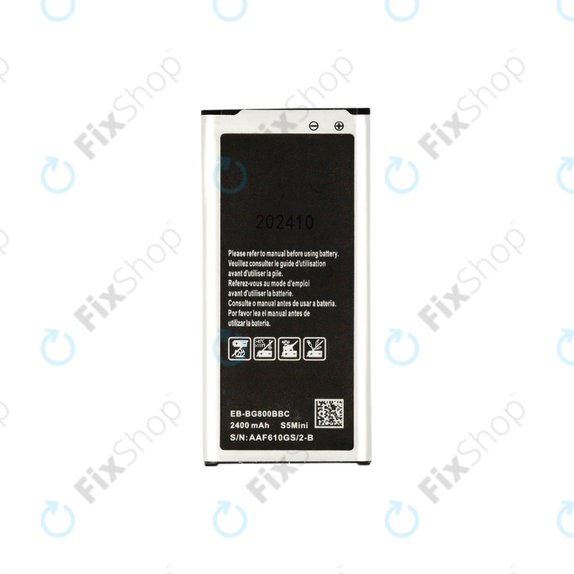 Batteria per Samsung S5 Mini G800F, EB-BG800BBC, 2400mAh