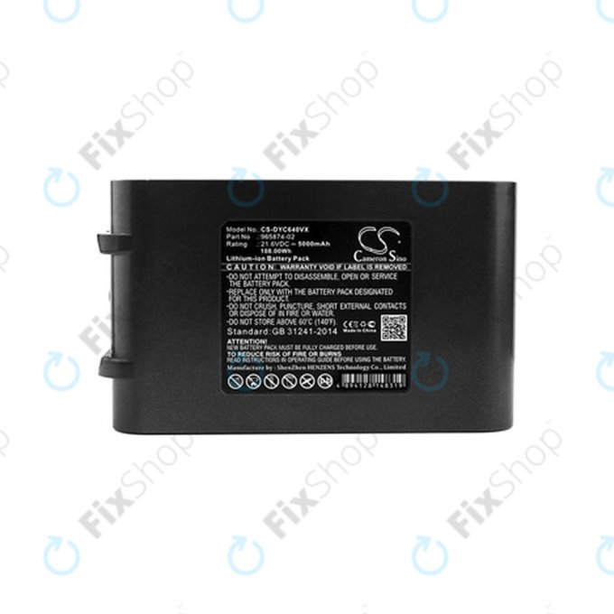 Batteria per Dyson DC-seriess, V6, 965874-02, Li-Ion, 5000mAh, 21.6V, HQ