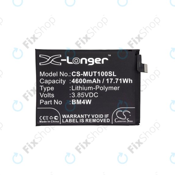 Batteria per Xiaomi Mi 10T Lite 5G, 4600mAh, Li-Pol, 3.85 V, BM4W, HQ