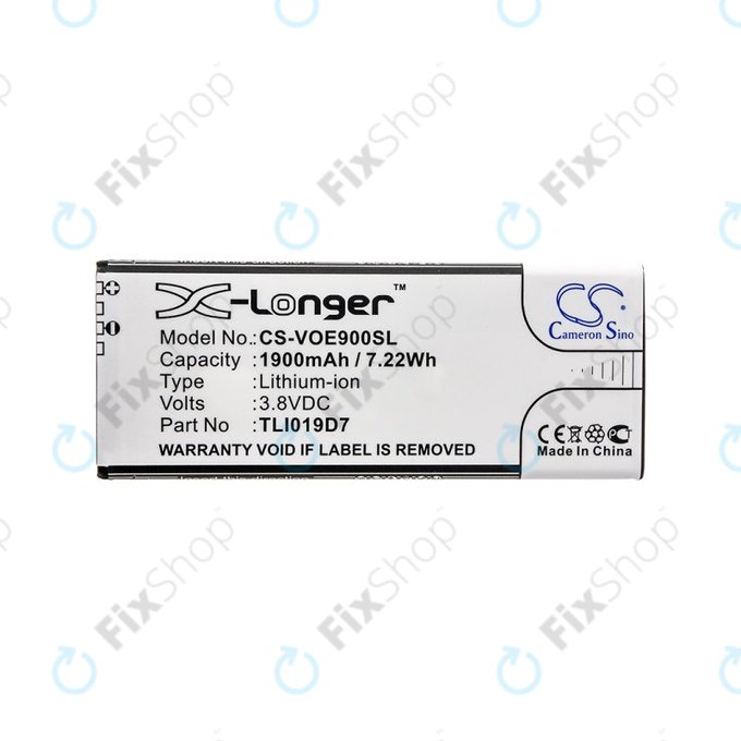 Batteria per Alcatel 1 Dual Sim, TCL 5033, Vodafone VFD, Telstra, TLI019D7, Li-Ion, 3.8V, 1900mAh, HQ