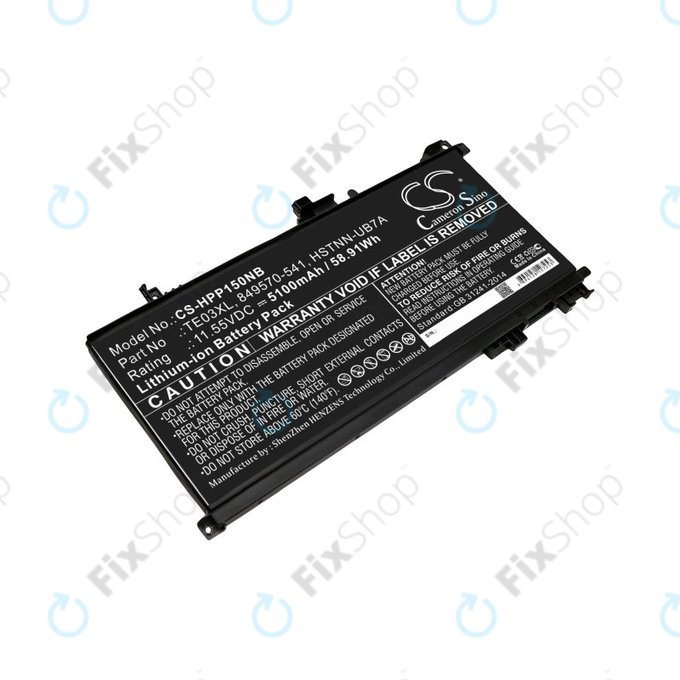 Batteria per HP Omen 15, Pavilion 15, WASD 15, TE03XL, Li-Ion, 5100mAh, 11.55V, HQ