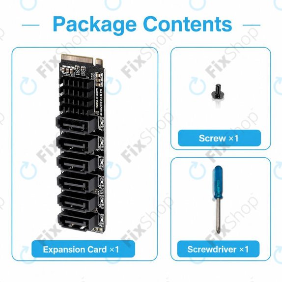 Scheda di espansione M.2 PCIe, 6 porte SATA III