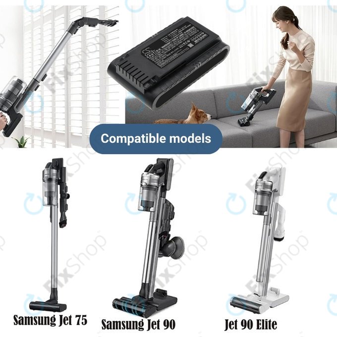 Batteria per Samsung Jet 75, 75 Multi, 75 Premium, VS70, 90, VS9000, 2000mAh