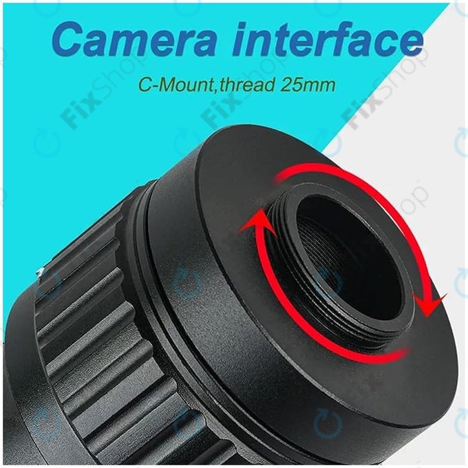 Adattatore CTV 1X per microscopio trinoculare, C-Mount
