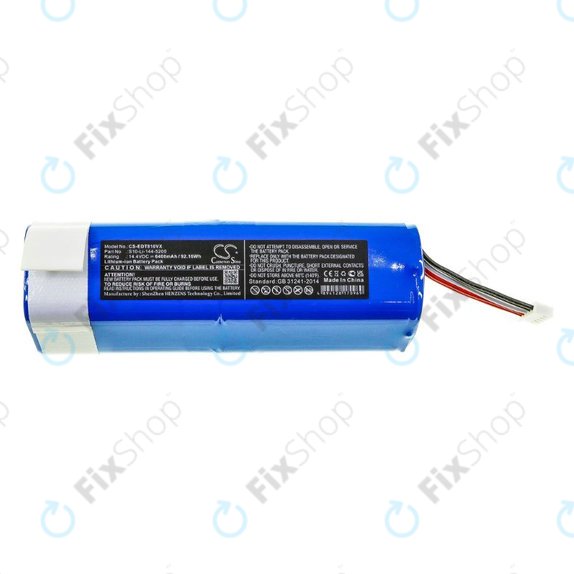 Batteria per Ecovacs Deebot Ozmo-seriess, T-seriess, N-seriess, Yeedi Vac 2 Pro, S10-Li-144-5200, Li-Ion, 6400mAh, 14.4V, HQ