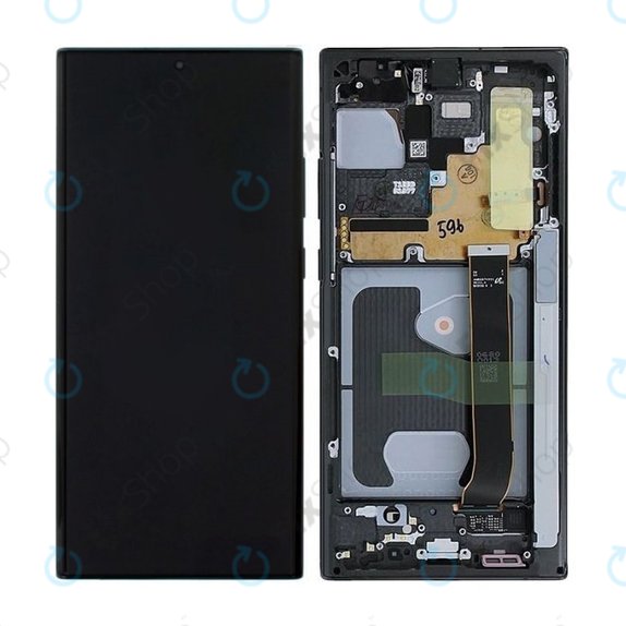 Schermo per Samsung Note 20 Ultra N986B, Mystic Black, Vetro touch con cornice, GH82-23596A, GH82-31461A, GH82-23621A, GH82-23622A, GH82-23597A, GH82-31454A, Genuine Service Pack