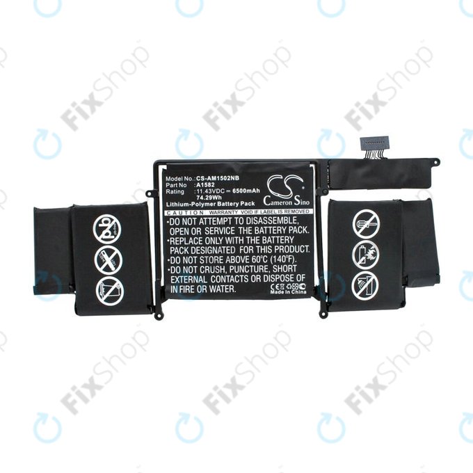 Batteria A1582 per MacBook Pro 13" A1502 (Early 2015), 6500mAh, HQ