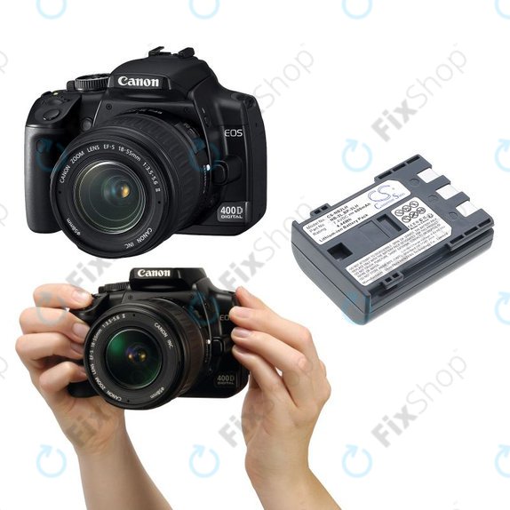 Batteria per Canon EOS 350D, 400D, PowerShot S30, S60, S80, NB-2LH, Li-Ion, 600mAh, 7.4V, HQ