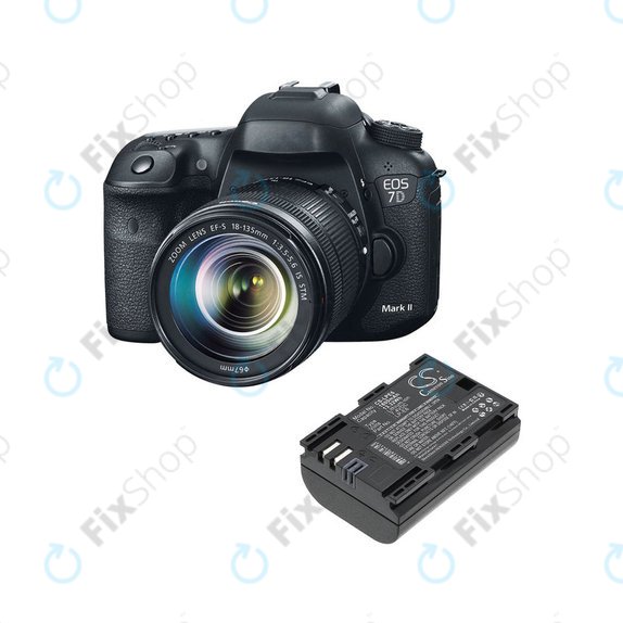 Batteria per Canon EOS 60D, 5D Mk II, 7D, LP-E6, Li-Ion, 1800mAh, 7.4V, HQ