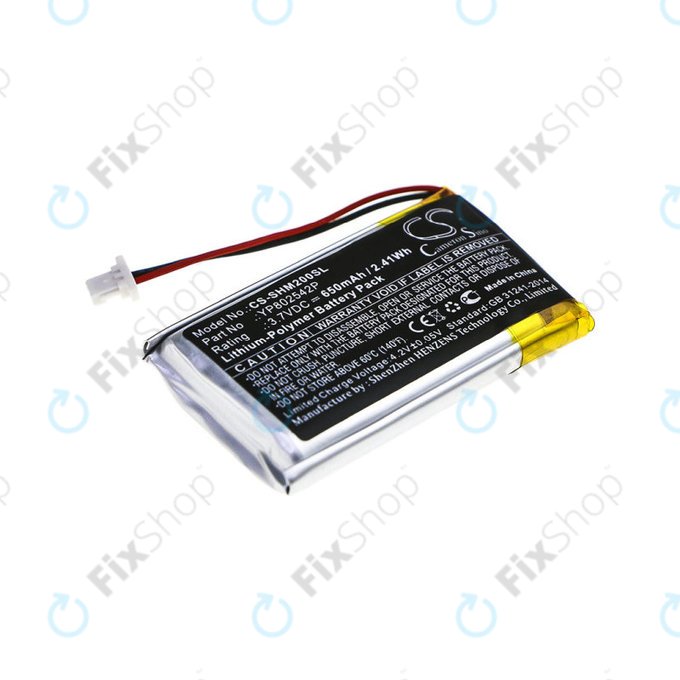 Batteria per Sena SMH-10s, SMH-20s, YP802542P, Li-Pol, 3.7V, 650mAh, HQ