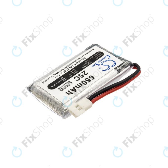 Batteria per Hubsan X4 H107, H107C-A24, Li-Pol, 650mAh, 3.7V, HQ