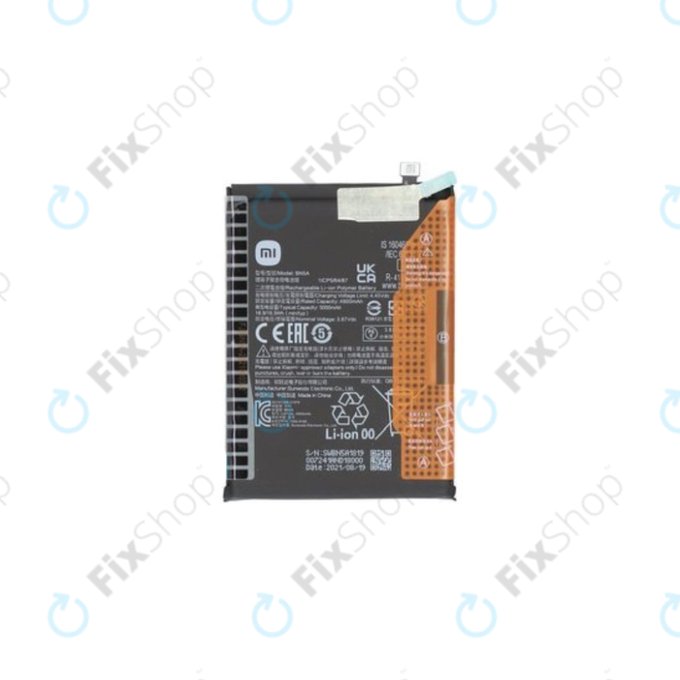 Batteria per Xiaomi Poco M3 Pro, Redmi 10, Redmi Note 10 5G, BN5A, 460200006L5Z, 5000mAh, Genuine Service Pack
