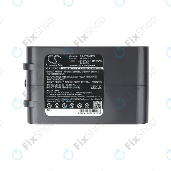 Batteria per Dyson DC-seriess, V6, 965874-02, Li-Ion, 2500mAh, 21.6V, HQ
