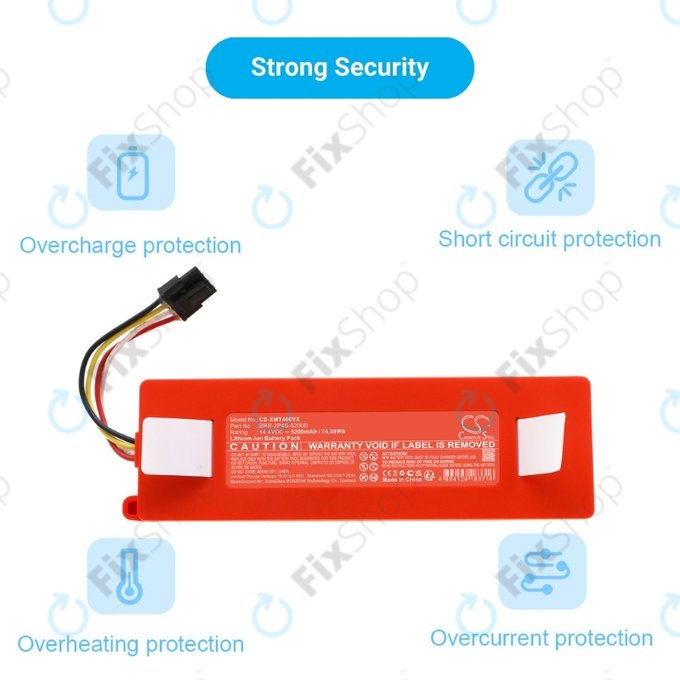Batteria per Xiaomi RobGoldck E-seriess, Q-seriess, S-seriess, BRR-2P4S-5200, Li-Ion, 5200mAh, 14.4V, HQ