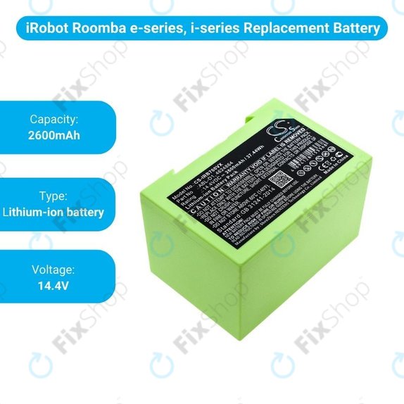 Batteria per iRobot Roomba e-seriess, i-seriess, ABL-D1, 4624864, ABL-D2, Li-Ion, 2600mAh, 14.4V, HQ