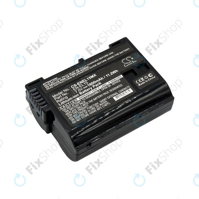Batteria per Nikon Coolpix D7000, EN-EL15, Li-Ion, 1600mAh, 7V, HQ