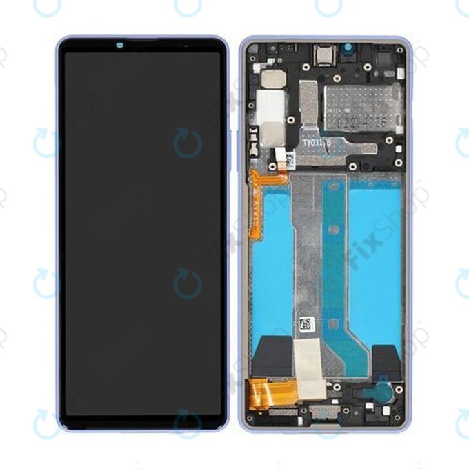 Schermo per Sony Xperia 10 IV XQCC54, Lavender, Vetro touch con cornice, A5047176A, Genuine Service Pack