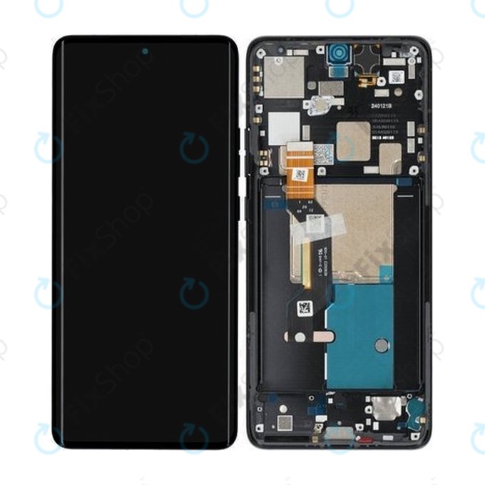 Schermo per Motorola Edge 50 Pro, Black Beauty, Vetro touch con cornice, 5D68C24092, 5D68C24322, Genuine Service Pack