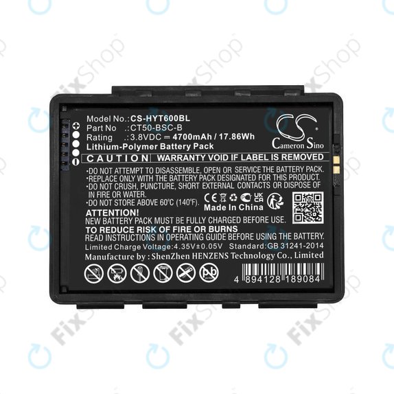 Batteria per Honeywell CT50, Dolphin CT60, CT50-BSC-B, Li-Pol, 4700mAh, 3.8V, HQ